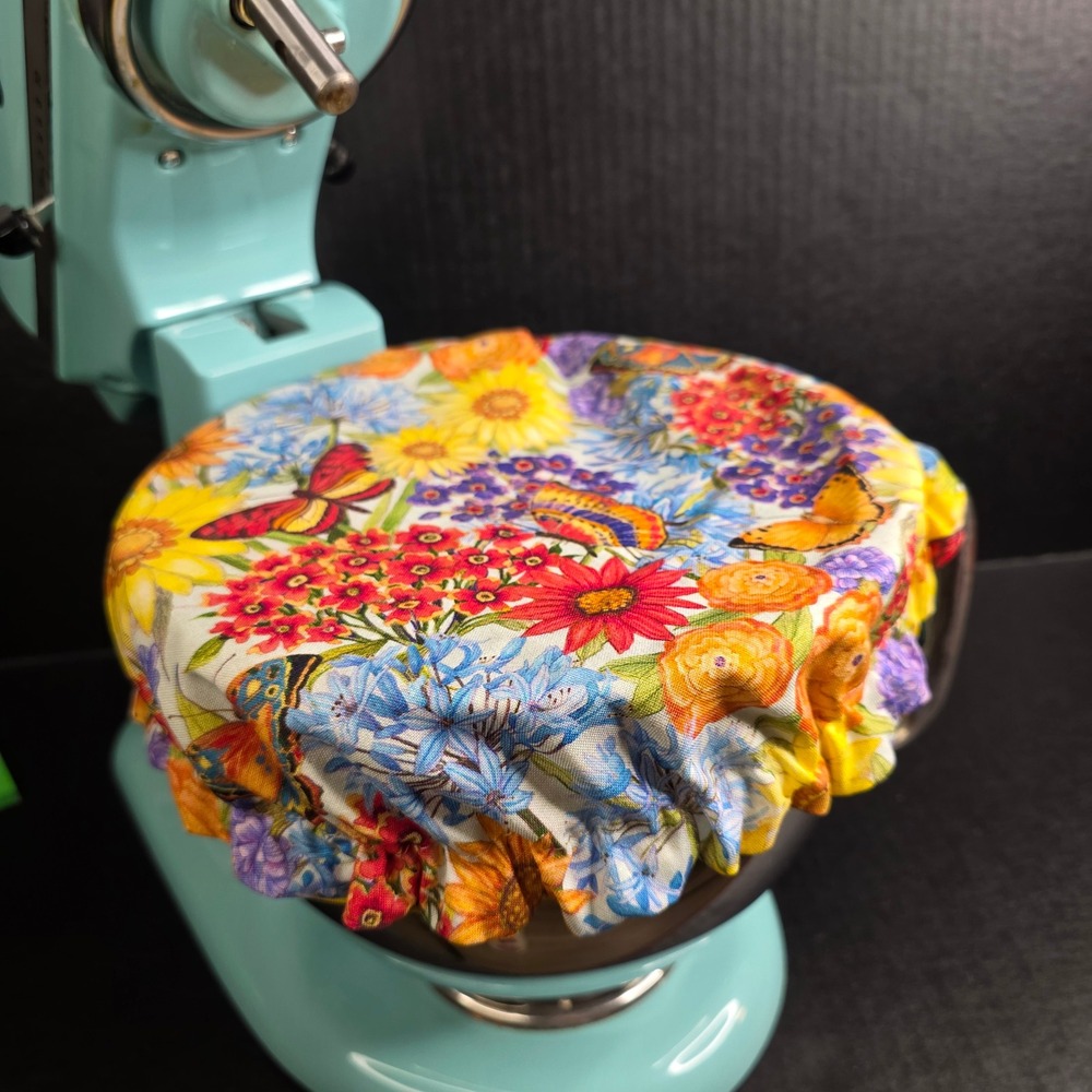 Wildflowers Butterfly Yellow Dot KitchenAid Mixer Mixing Bowl Cover Baking